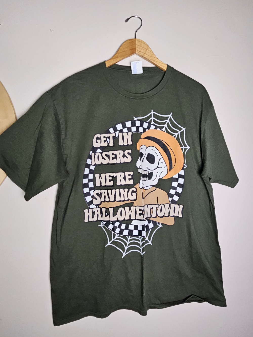 Port and Company Olive Green Short-Sleeve Halloween Graphic Tee